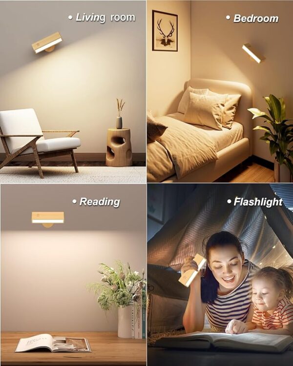 Versatile Wireless Wall Lamp Set of 2 with Adjustable Light Sett