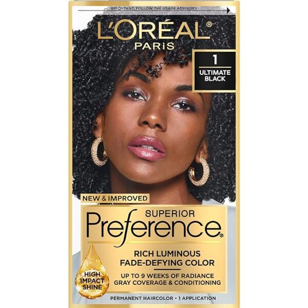 L'Oreal Paris Superior Preference Permanent Hair Dye, 1.0 Ultima